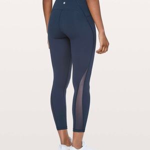 Navy blue lululemon train times leggings size 8